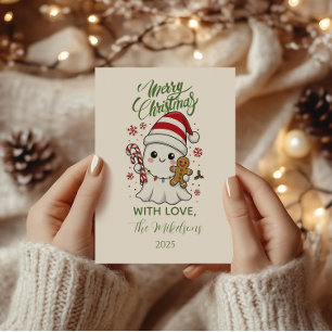 Cute Ghost Christmas Holiday Card