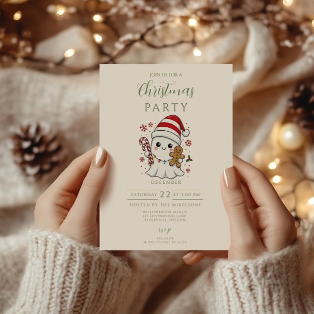 Cute Ghost Christmas Invitation (Creator Uploaded)
