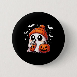 Cute Ghost Coffee Lover Halloween Ghost Pumpkin Sp 6 Cm Round Badge