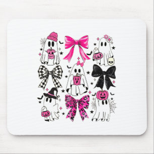Cute Ghost Coquette Aesthetic Pink Bows Spooky Sea Mouse Pad
