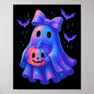 Cute Ghost Coquette Bow Halloween Spooky Season Gi Poster