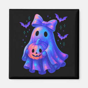 Cute Ghost Coquette Bow Halloween Spooky Season Magnet
