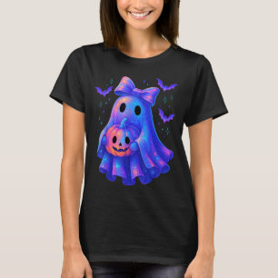 Cute Ghost Coquette Bow Halloween Spooky Season T-Shirt