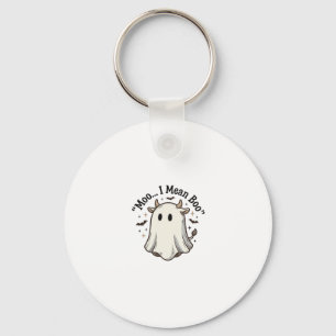 Cute Ghost Cow Halloween Moo I Mean Boo Shirt Desi Key Ring