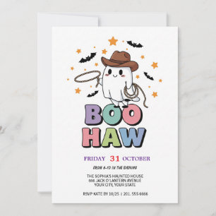 Cute Ghost Cowboy Party Card