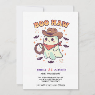 Cute Ghost Cowboy Party Card