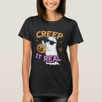 Cute Ghost “Creep It Real” – Funny Halloween Pun D
