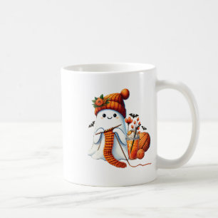 Cute Ghost Crochet Knitting Lovers Halloween Coffe Coffee Mug