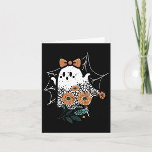 Cute Ghost Dancing Retro Halloween Women Girls Kid Card
