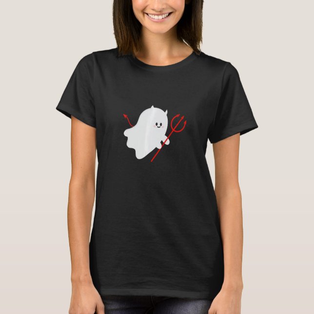 Cute Ghost Devil Halloween Costume T-Shirt (Front)