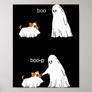 Cute Ghost Dog Corgi Halloween Boo Boop Funny Poster