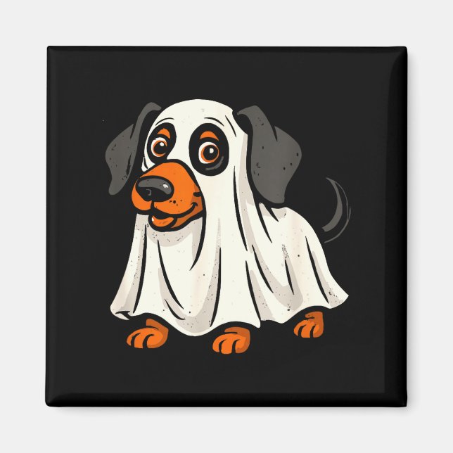 Cute ghost dog halloween dachshund  magnet (Front)