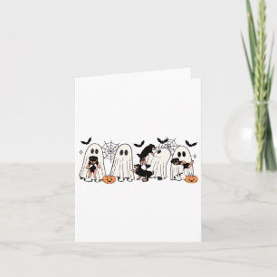 Cute Ghost Dogs Dog Lover Men Women Kids Halloween Card
