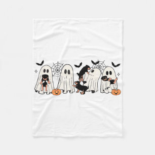 Cute Ghost Dogs Dog Lover Men Women Kids Halloween Fleece Blanket
