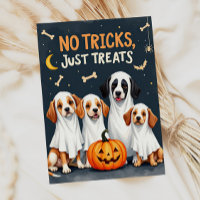 Cute Ghost Dogs Funny Halloween Card