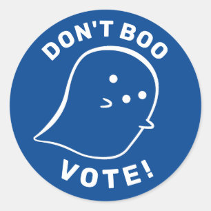 Cute Ghost Don't Boo, Vote! Sticker