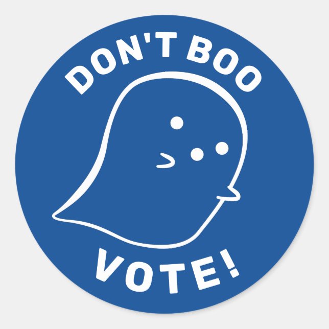 Cute Ghost Don't Boo, Vote! Sticker (Front)