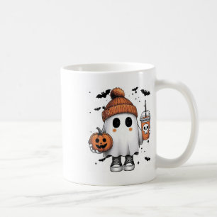 Cute Ghost Drinking Coffee Halloween Ghost Coffee Mug
