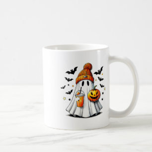 Cute Ghost Drinking Coffee Halloween Ghost Ice Cof Mug