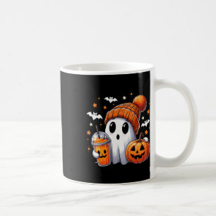 Cute Ghost Drinking Coffee Halloween Ghost Ice Cof Mug
