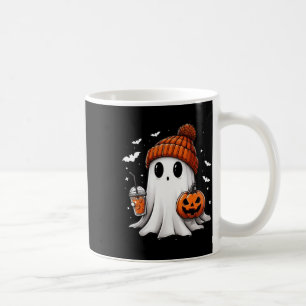 Cute Ghost Drinking Coffee Halloween Ghost Ice Cof Mug