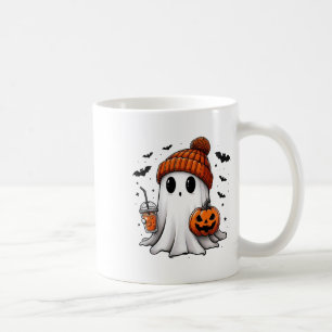 Cute Ghost Drinking Coffee Halloween Ghost Ice Cof Mug