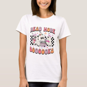 Cute Ghost Drinking Coffee Halloween Ghost Ice Cof T-Shirt
