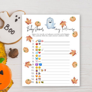 Cute ghost - Emoji picture game baby shower