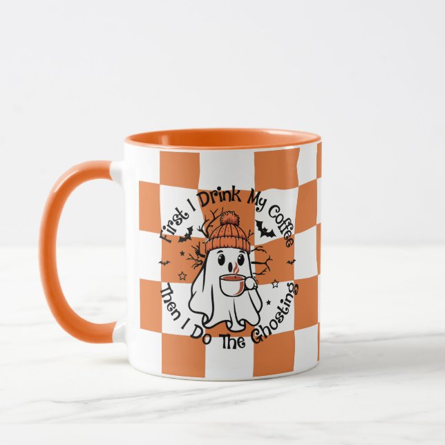 Cute Ghost Fall Pumpkin Spice Mug (Left)