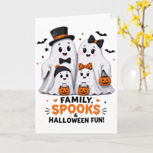 Cute Ghost Family Halloween Fun Card