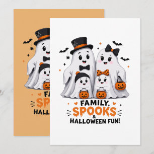 Cute Ghost Family Halloween Fun Invitation