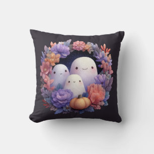 Cute Ghost Family Halloween Wreath Cushion
