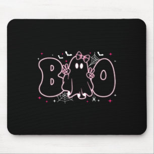 Cute Ghost Floral Boo Halloween Boy Girl Ghost Spo Mouse Pad
