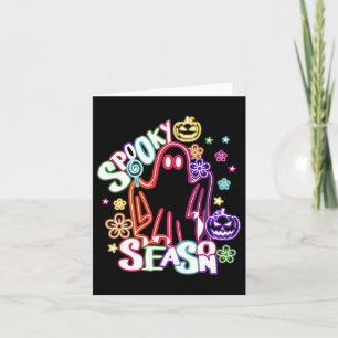 Cute Ghost Floral Coquette Halloween Pumpkin Spook Card