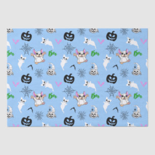 Cute ghost French Bulldog bat pumpkin Halloween Tissue Paper