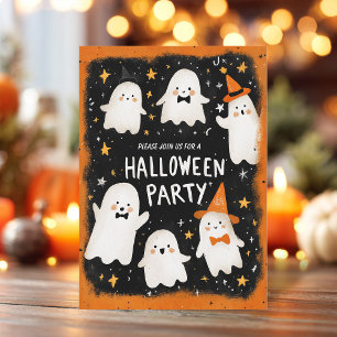 Cute Ghost Friends Halloween Invitation