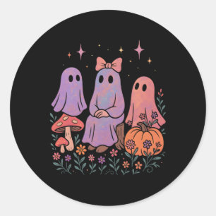 Cute Ghost Friends Shirt Pastel Spooky Halloween M Classic Round Sticker