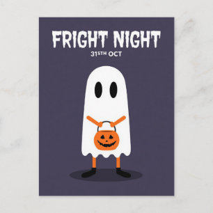 Cute Ghost Fright Night Halloween Holiday Postcard