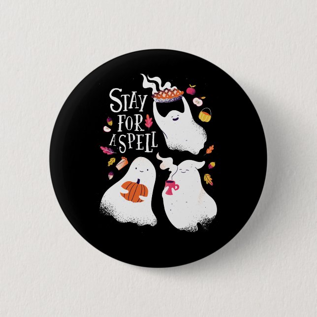 Cute Ghost Funny Halloween Design 6 Cm Round Badge (Front)