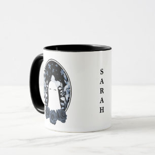 Cute Ghost Girl with Bow and Roses Mug