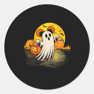 Cute Ghost Guitar Halloween Pumpkins Candy Soky Se Classic Round Sticker
