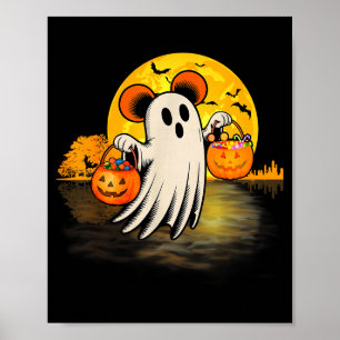 Cute Ghost Guitar Halloween Pumpkins Candy Soky Se Poster