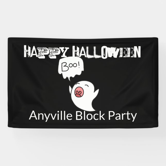 Cute Ghost Halloween Banner (Horizontal)