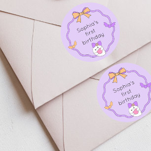 Cute Ghost Halloween Birthday Classic Round Sticker