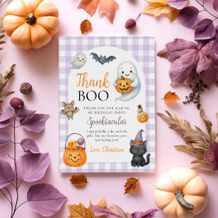 Cute Ghost Halloween Birthday Party Thank You Card