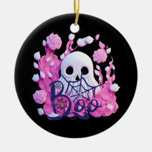 cute ghost Halloween boo pack Ceramic Ornament