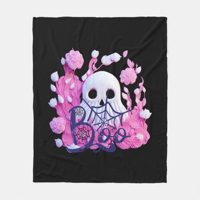 cute ghost Halloween boo pack  Fleece Blanket (Front)