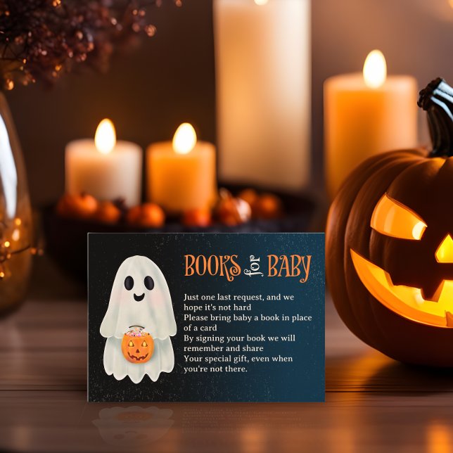 Cute ghost Halloween books for baby shower Enclosure Card (Cute ghost Halloween books for baby shower Enclosure Card)