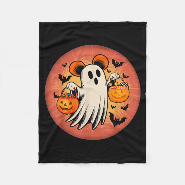 Cute Ghost Halloween Candy Halloween Soky Season G Fleece Blanket (Front)