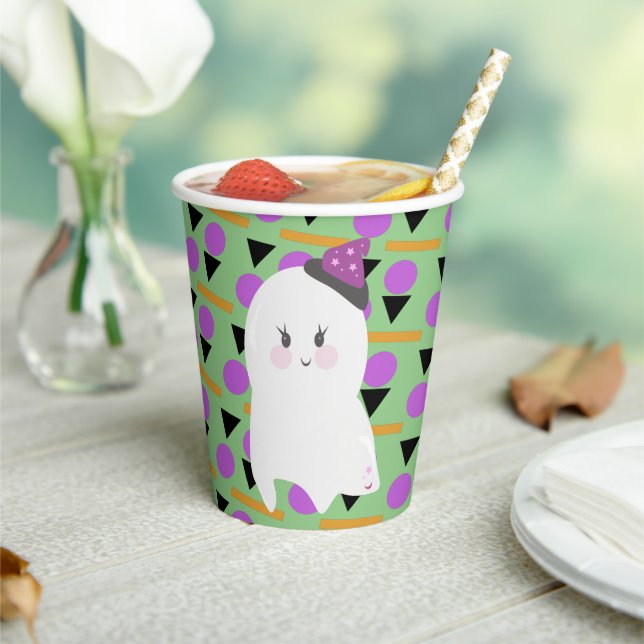 Cute Ghost Halloween Confetti Paper Cups (Insitu)